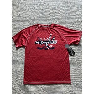 Washington Capitals Raglan Sleeve Polyester Short Sleeve Shirt - NWT - Red - Lar
